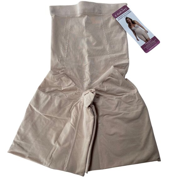 Curveez® Comfort Evolution High Waist Thigh Slimmer Gloss Nude Sz MED CUR32609 - Picture 4 of 8
